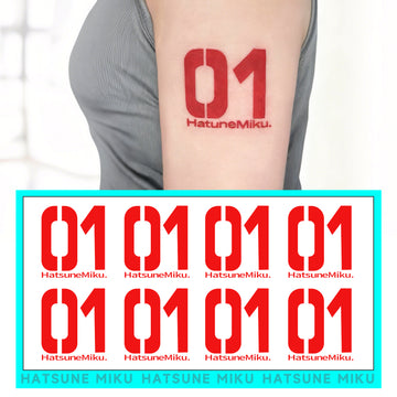 Hatsune Miku 01 Temporary Tattoos – Waterproof Temporary Tattoos for Cosplay, Parties, Festivals, Concerts, and Anime Conventions– 8 pcs (Same Design)