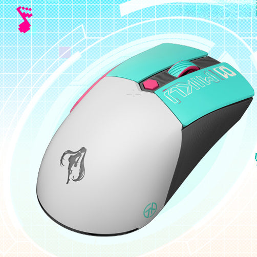 Souris sans fil et filaire Hatsune Miku sous licence officielle – Bluetooth / 2,4 GHz / USB