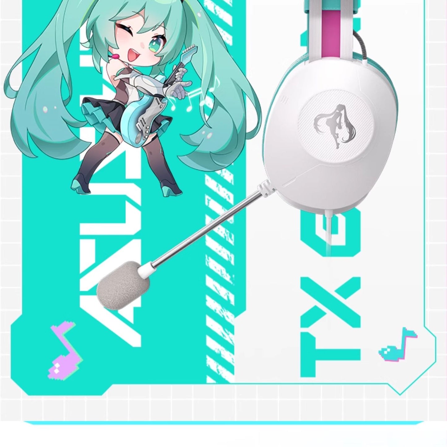 Casque de jeu supra-auriculaire Hatsune Miku sous licence officielle
