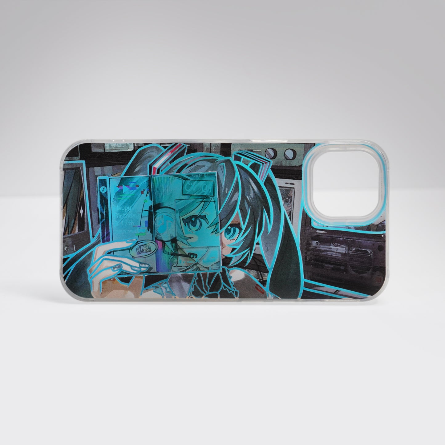 Hatsune Miku Holographic Gradient Phone Case – Angle-Shift Color Effect Protective Cover, Scratch-Resistant & Anti-Drop – Compatible with iPhone, Samsung and Xiaomi