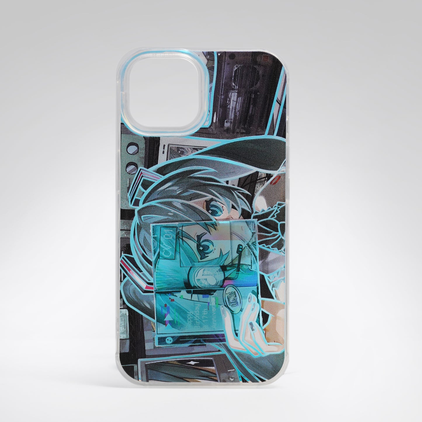 Hatsune Miku Holographic Gradient Phone Case – Angle-Shift Color Effect Protective Cover, Scratch-Resistant & Anti-Drop – Compatible with iPhone, Samsung and Xiaomi