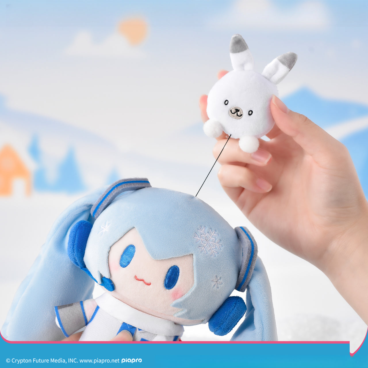 Peluche Hatsune Miku Snow Miku de taille moyenne, sous licence officielle