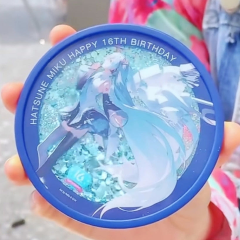 Officially Licensed Hatsune Miku 16th Anniversary Large Glass Cup with Coaster