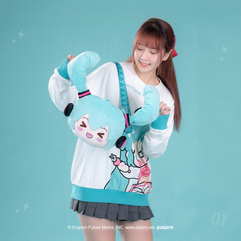Offiziell lizenzierte Schultertasche aus der Hatsune Miku Squinted Eyes-Serie