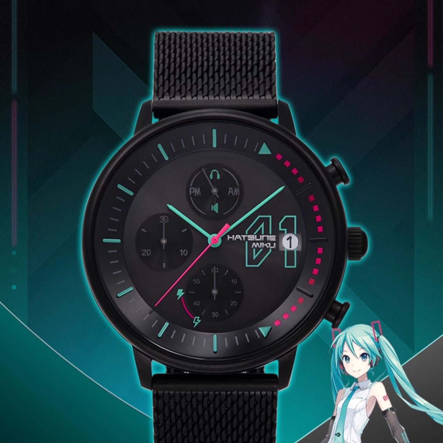 Offiziell lizenzierte Hatsune Miku Light & Shadow Concerto Solaruhr