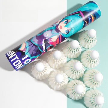 Offiziell lizenziertes Hatsune Miku Gänsefeder-Federball-Set (10er-Pack)