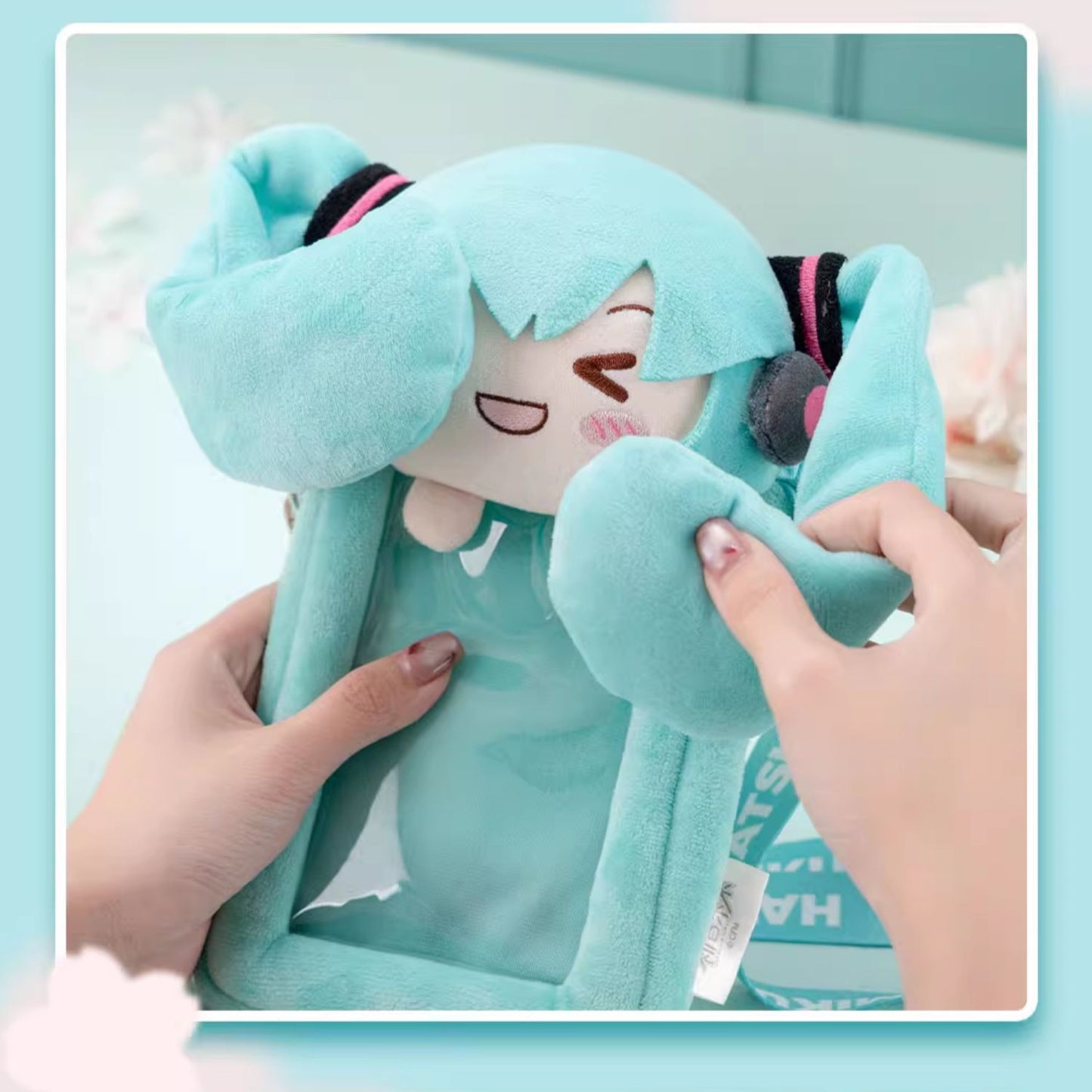 Sac bandoulière semi-transparent en peluche Hatsune Miku sous licence officielle
