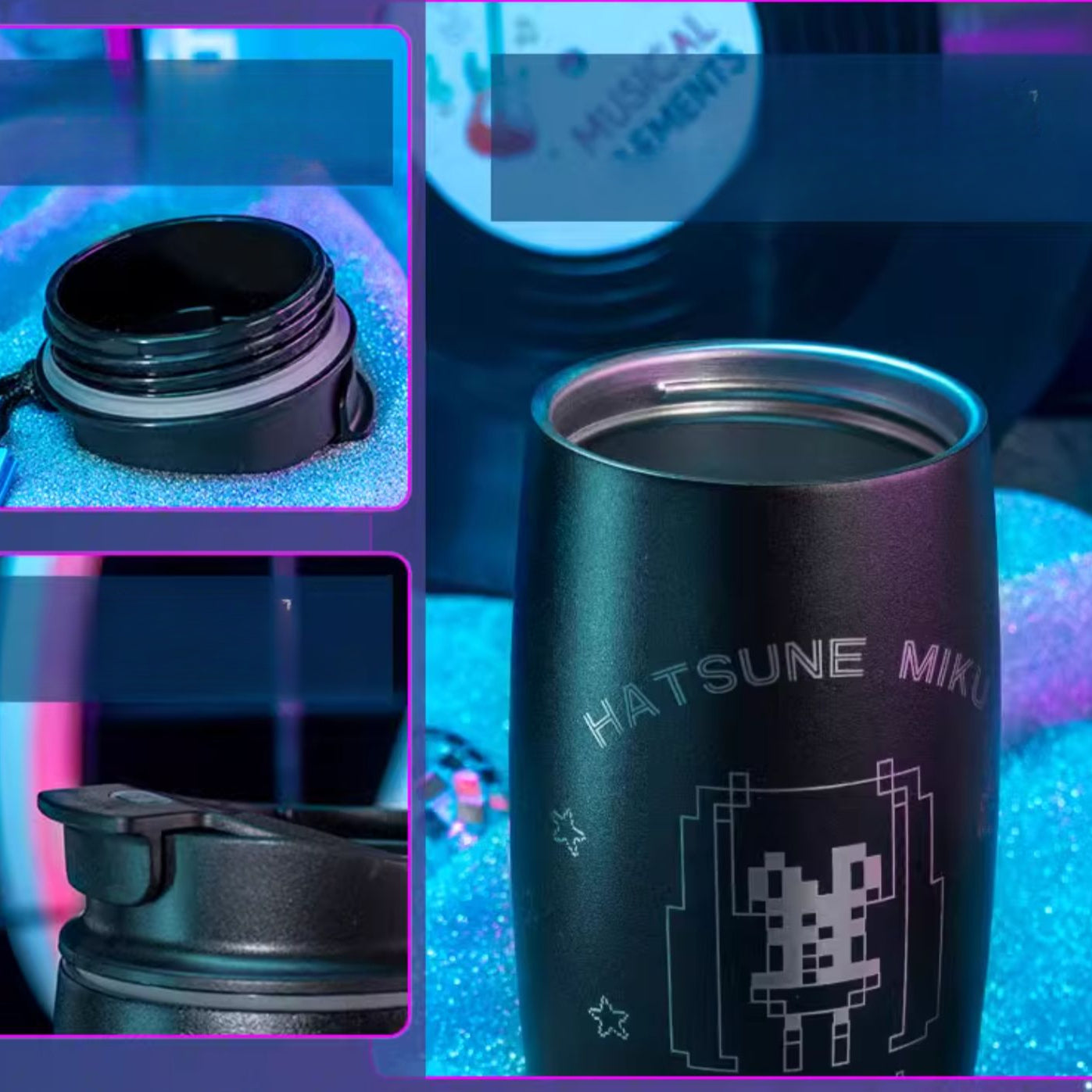 Thermos en acier inoxydable style pixel Hatsune Miku sous licence officielle
