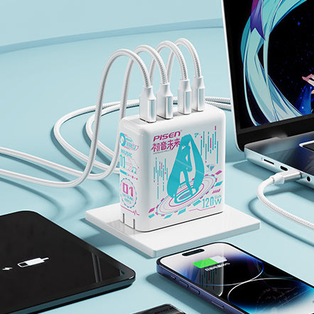 Officially Licensed Hatsune Miku 120W Fast Charging Set with Type-C Cables