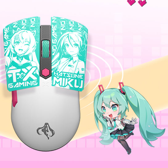 Souris sans fil et filaire Hatsune Miku sous licence officielle – Bluetooth / 2,4 GHz / USB