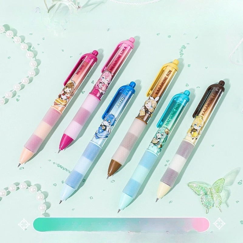Official Licensed Hatsune Miku Retractable Black Gel Pen – 0.5mm Fine Point, 3-Pack