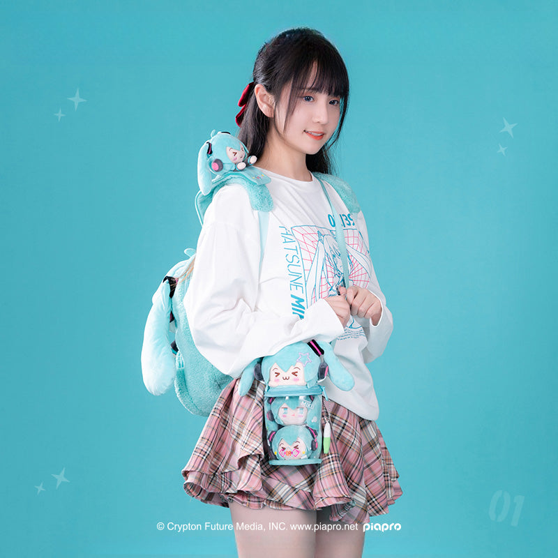 Officially Licensed Hatsune Miku Squinted Eyes Series Bucket Itabag