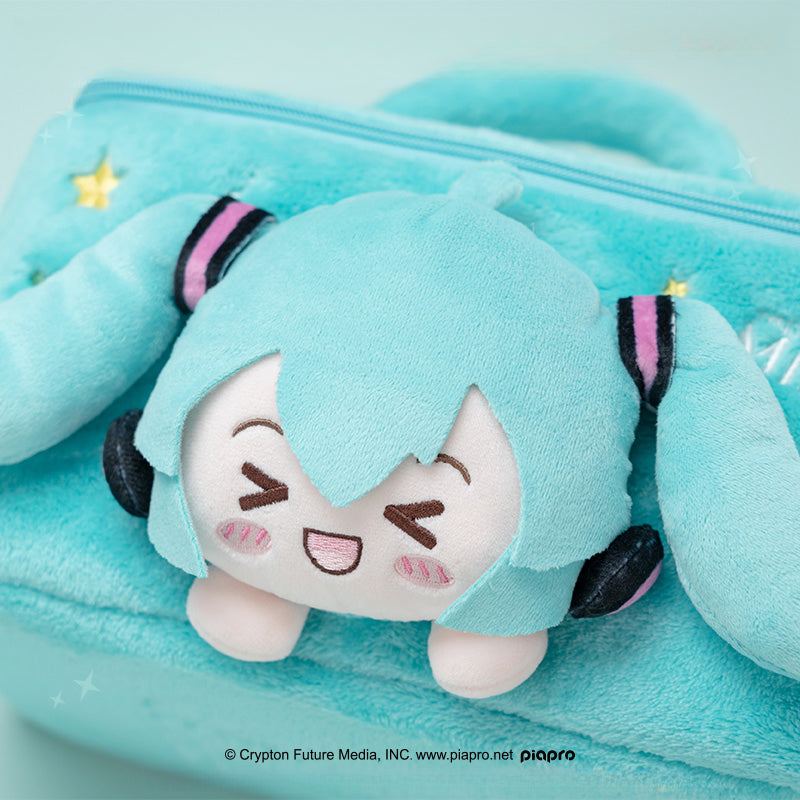 Trousse de maquillage en peluche Hatsune Miku Squinted Eyes Series sous licence officielle