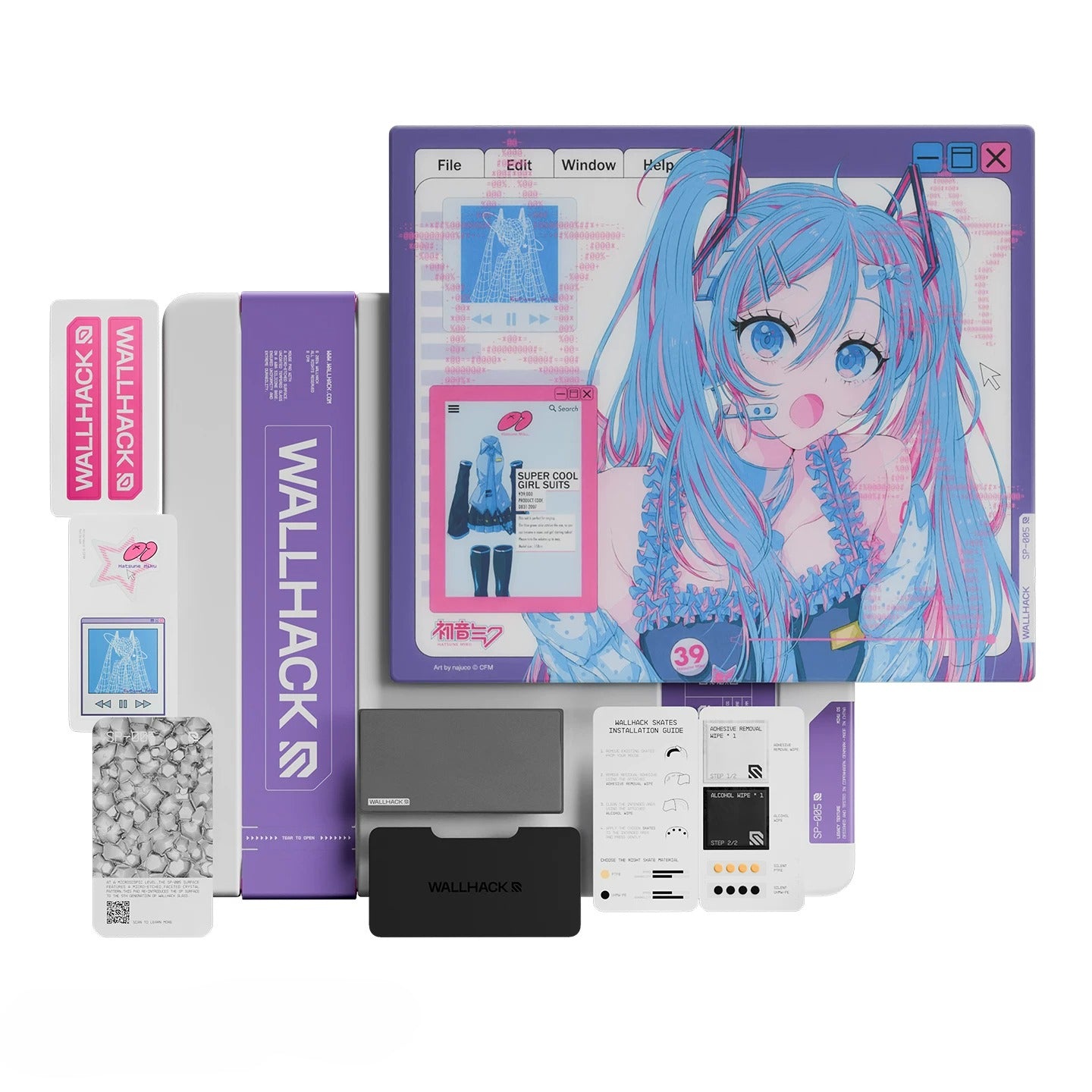 Official Hatsune Miku OS Glass Gaming Mouse Pad – Extra Large FPS Desk Mat