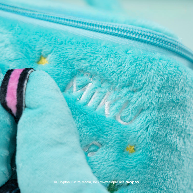 Trousse de maquillage en peluche Hatsune Miku Squinted Eyes Series sous licence officielle