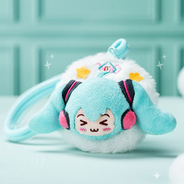 Officially Licensed Hatsune Miku Squinting Eyes Plush Charm with Compact Mirror
