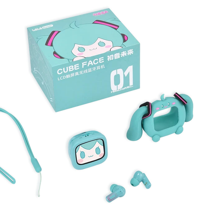 Écouteurs sans fil Hatsune Miku sous licence officielle avec support de bureau intelligent