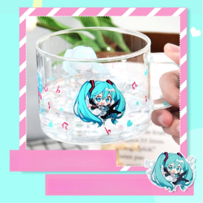Officially Licensed Hatsune Miku 16th Anniversary Large Glass Cup with Coaster