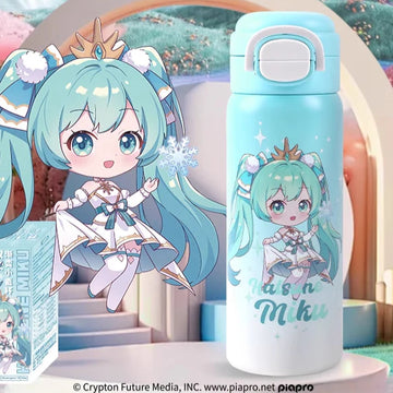 Officially Licensed Hatsune Miku Snowflake Theme Thermal Bottle