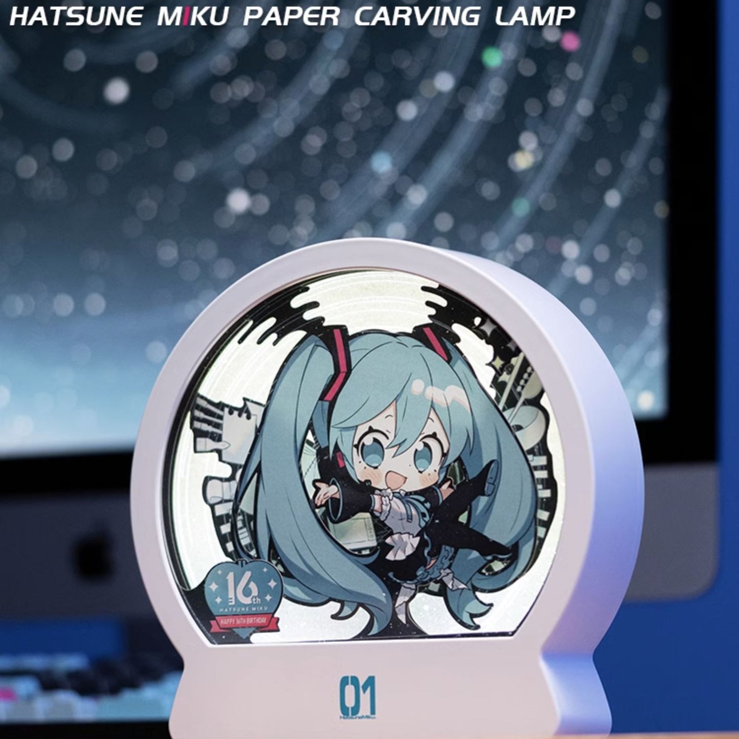 Officially Licensed Hatsune Miku 16th Anniversary Paper Cut Lamp