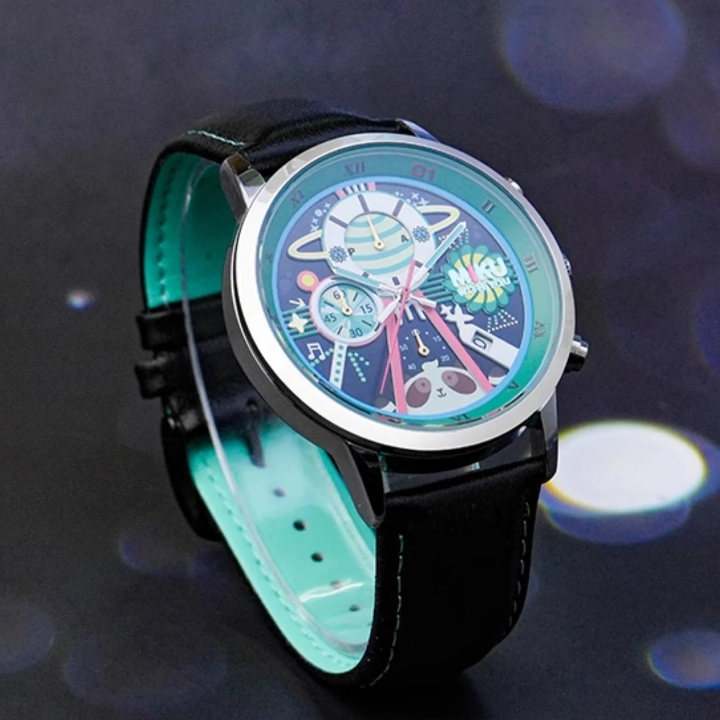 Officially Licensed Hatsune Miku Colorful Planet 6-Hand Quartz Watch