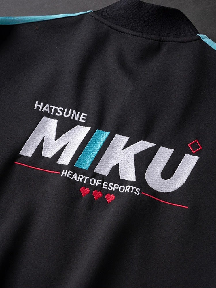 Official Licensed Hatsune Miku Esports Zip-Up Jacket – Printed Athletic Outerwear