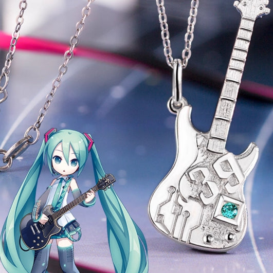 Pendentif guitare Hatsune Miku sous licence officielle, édition limitée anniversaire