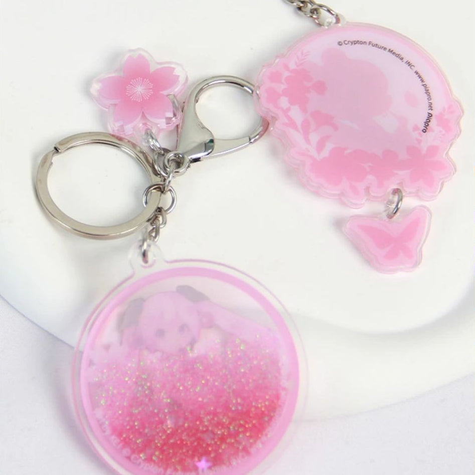 Officially Licensed Sakura Miku Pink Liquid Sand Acrylic Charm