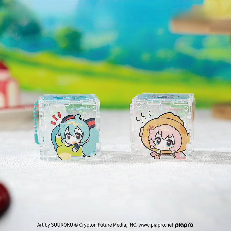 Offiziell lizenzierte Hatsune Miku-Schlüsselanhänger-Blindbox aus Acryl mit quadratischem Anhänger (zufälliger Versand)