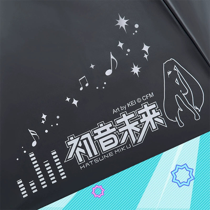Officially Licensed Hatsune Miku Squinted Eyes Starry Beat Vinyl Automatic Umbrella