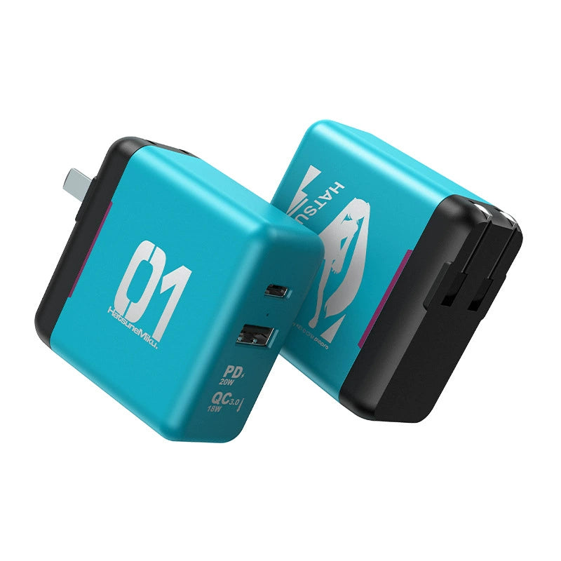 Officially Licensed Hatsune Miku 20W Fast Charging Set with Lightning & Type-C Cables