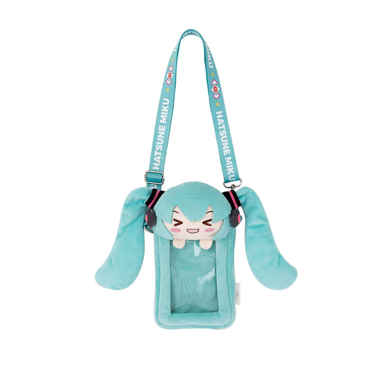 Sac bandoulière semi-transparent en peluche Hatsune Miku sous licence officielle