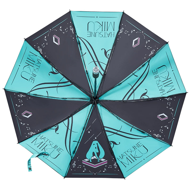 Officially Licensed Hatsune Miku Squinted Eyes Starry Beat Vinyl Automatic Umbrella