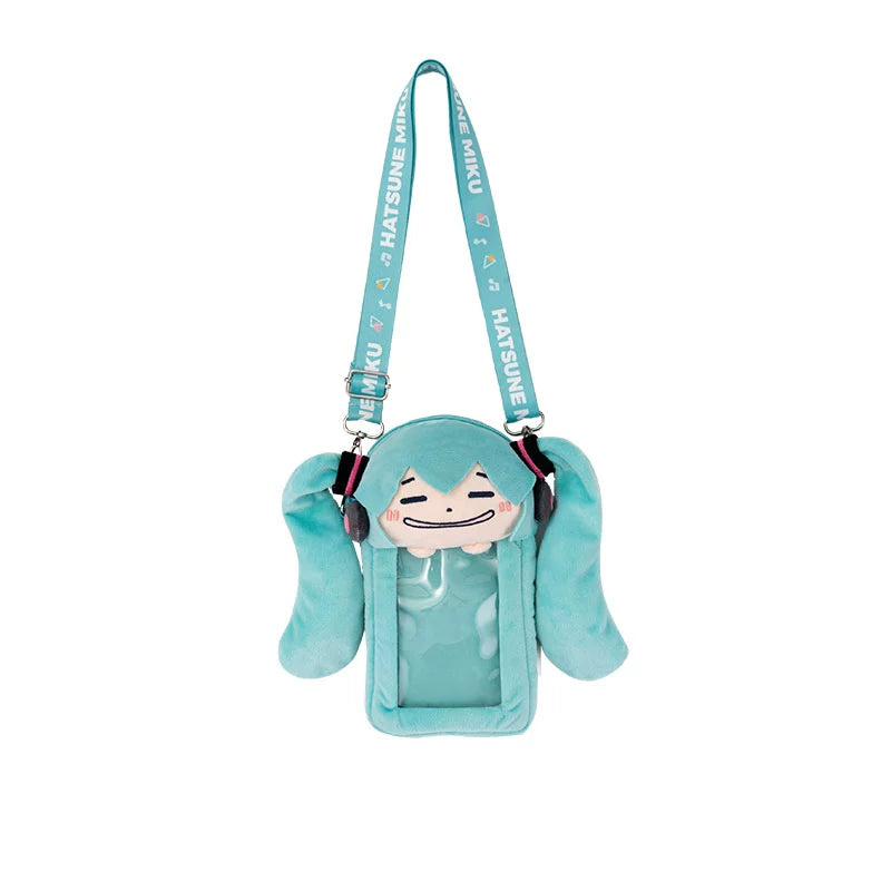 Sac bandoulière semi-transparent en peluche Hatsune Miku sous licence officielle