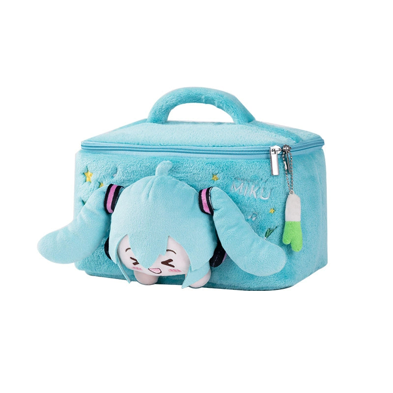 Trousse de maquillage en peluche Hatsune Miku Squinted Eyes Series sous licence officielle