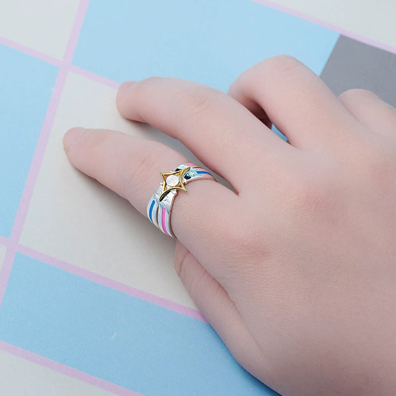 Offiziell lizenzierter Hatsune Miku-Ring im Vintage-Stil aus 925er Sterlingsilber – Innenumfang 61 mm