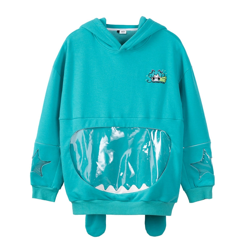 Hatsune Miku Bite-Style Graphic Oversized Hooded Hoodie – Ita Style