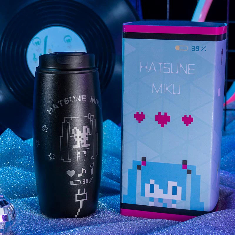 Thermos en acier inoxydable style pixel Hatsune Miku sous licence officielle