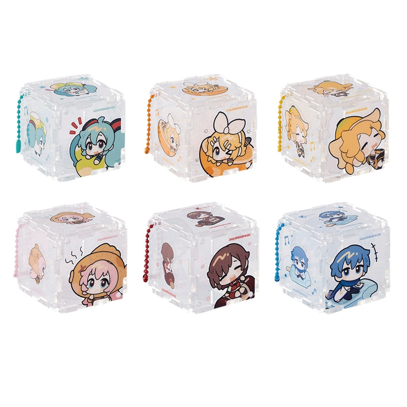 Offiziell lizenzierte Hatsune Miku-Schlüsselanhänger-Blindbox aus Acryl mit quadratischem Anhänger (zufälliger Versand)