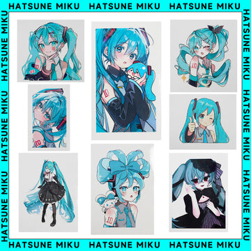 Hatsune Miku Temporary Tattoos – Waterproof Temporary Tattoos for Cosplay, Parties, Festivals, Concerts, and Anime Conventions – Set of 8 Designs