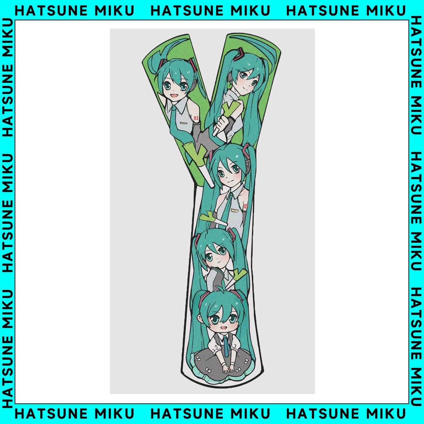 Hatsune Miku Leek Design Temporary Tattoos – Waterproof Temporary Tattoos for Cosplay, Parties, Festivals, Concerts, and Anime Conventions– 4 pcs (Same Design)