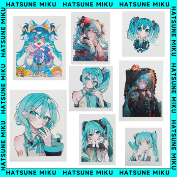 Hatsune Miku Temporary Tattoos – Waterproof Temporary Tattoos for Cosplay, Parties, Festivals, Concerts, and Anime Conventions – Set of 8 Designs