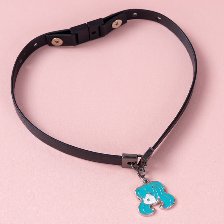 Collier en cuir Hatsune Miku Signal Invasion sous licence officielle