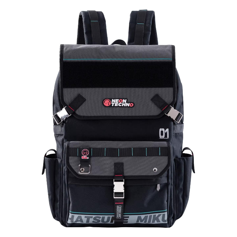 Official Hatsune Miku Neon EDM Tech-Style Backpack – Large Versatile Bag for Commuting & Travel
