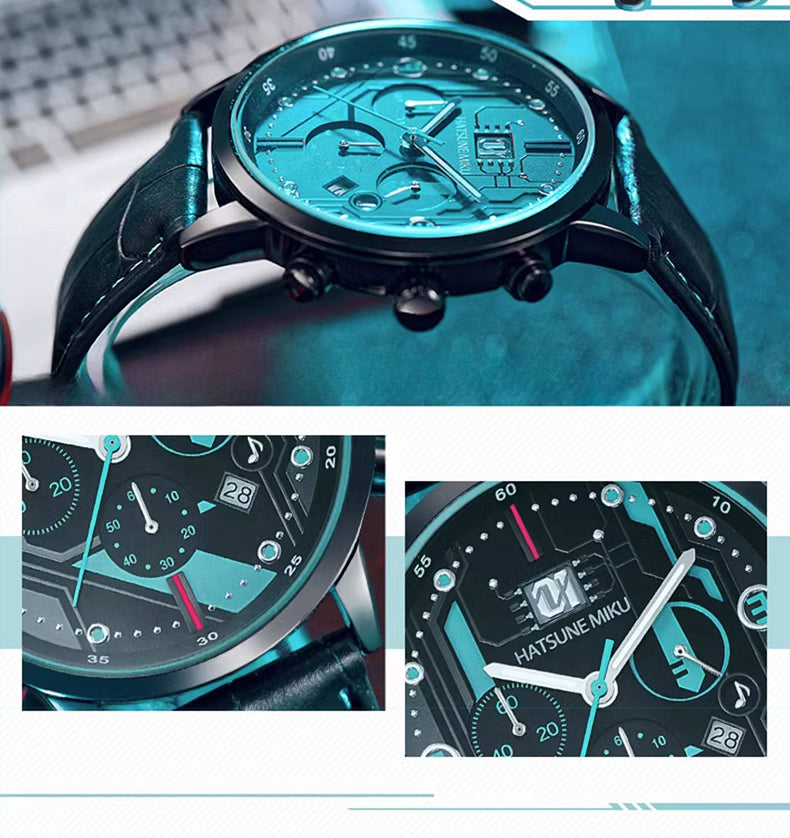 Officially Licensed Hatsune Miku Metal Overture Quartz Wristwatch
