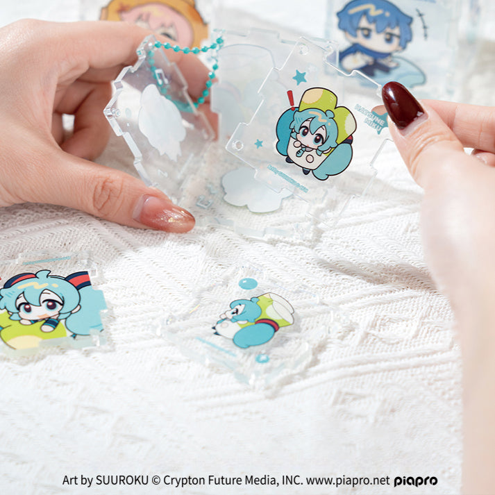 Offiziell lizenzierte Hatsune Miku-Schlüsselanhänger-Blindbox aus Acryl mit quadratischem Anhänger (zufälliger Versand)