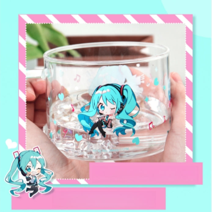 Officially Licensed Hatsune Miku 16th Anniversary Large Glass Cup with Coaster
