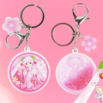 Officially Licensed Sakura Miku Pink Liquid Sand Acrylic Charm