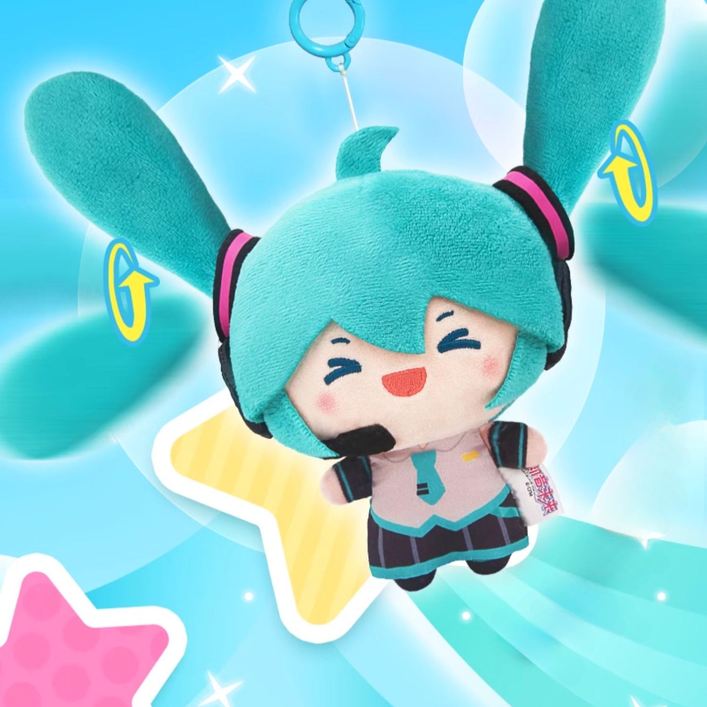 Breloque en peluche Hatsune Miku Ponytail Sway sous licence officielle