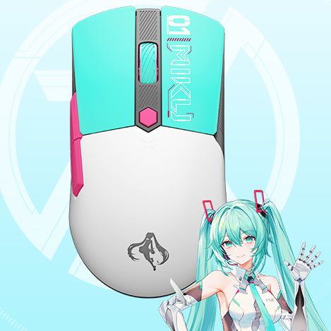 Souris sans fil et filaire Hatsune Miku sous licence officielle – Bluetooth / 2,4 GHz / USB